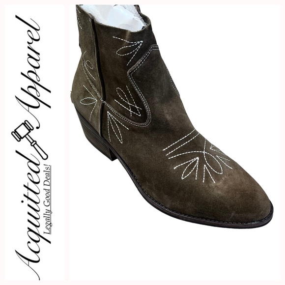 Lucky Brand Other - Lucky Brand Floriniah Side Zip Oiled Suede Ankle Boot 12M